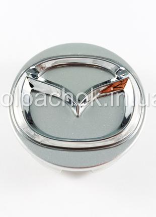 Колпачок на диски Mazda серебро/хром лого D07A37190 (52мм)
