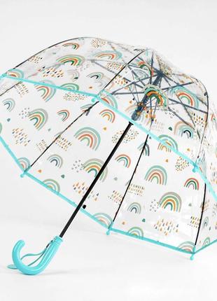 Прозрачный детский зонт с принтом радуги/ зонт детский