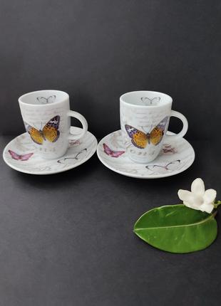 Фарфоровые кофейные чашки с блюдцами Dora Papis NOSTALGIE  Италия