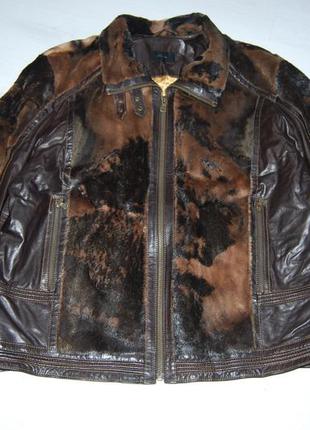 Кожаная курточка с меховыми вставками