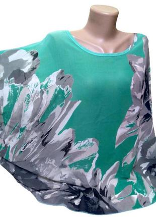 Шикарная зеленая блуза с цветочным принтом fancyqube