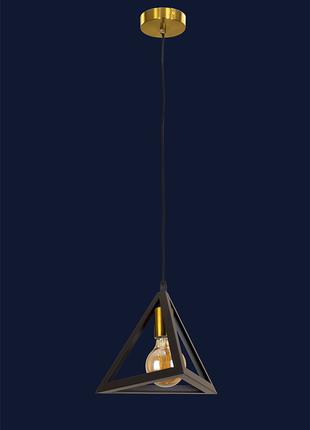 Подвесной треугольный светильник в стиле лофт 756PR220F-1 BRZ+BK