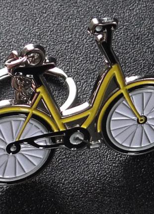 Брелок на ключи сувенир металл велосипед серебристый металл