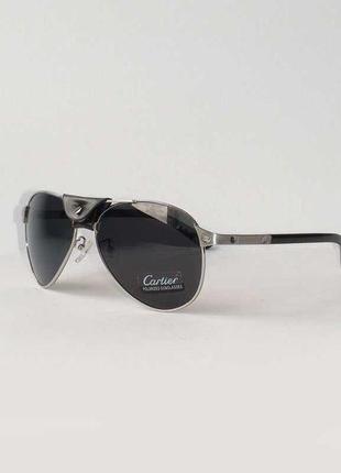 Очки Cartier santos dumont classic aviator SILVER BLACK