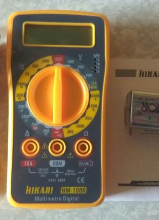 Мультиметр (тестер) Hikari HM-1000 c щупами и батарейкой крона