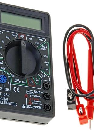 Мультиметр (тестер) DT-832 c щупами и батарейкой крона