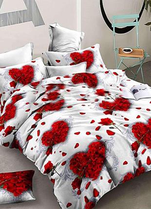 Двуспальный комплект постельного белья "Роза сердце"