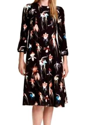 Стильна шифонова сукня міді з квітковим принтом h&m, красивое ...