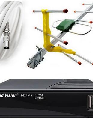 Комплект Т2 World Vision T624М3 + антенна ES-003 с усилителем ...