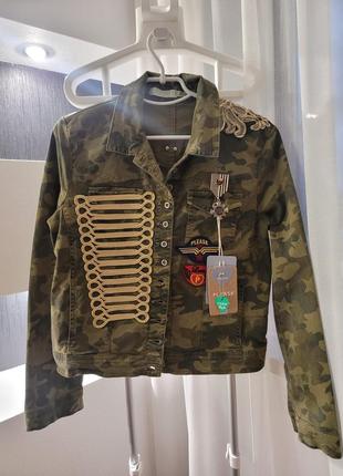 Куртка в стиле милитари please женская р.м