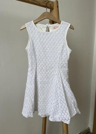 Белое праздничное платье для девочки 122 ажурное платье нарядн...