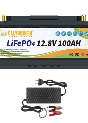 Літій-залізо-фосфатний акумулятор FLLYPOWER 12 В 100 Ач 1200 В...