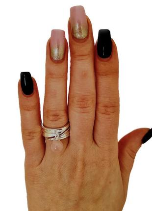 Серебряное кольцо 925 проба с натуральным кварцем