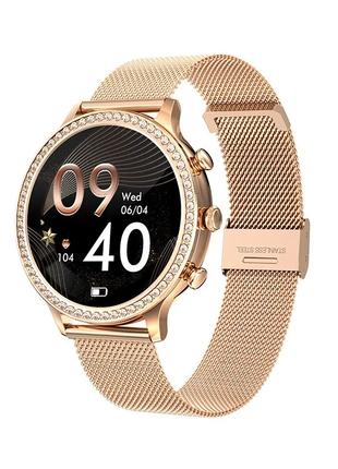Женские Сенсорные Умные Смарт Часы Smart Watch FG50 Золотистые...