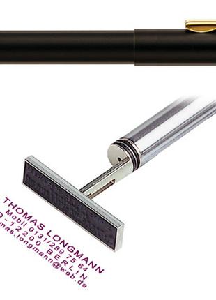 Ручка, чорний корпус з позолоченим наконечником (флеш)