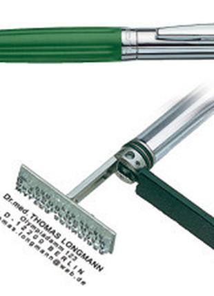 Ручка "Хвиля" зі штампом Shiny, пластиковий, зелений корпус з ...