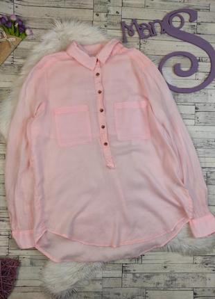 Женская рубашка h&m светло розовая  размер 48 l
