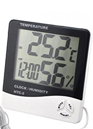 Цифровой термометр, часы, гигрометр с проводдом