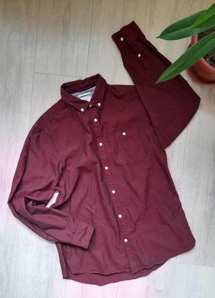 F&amp;f рубашка бардовая мужская рубашка
