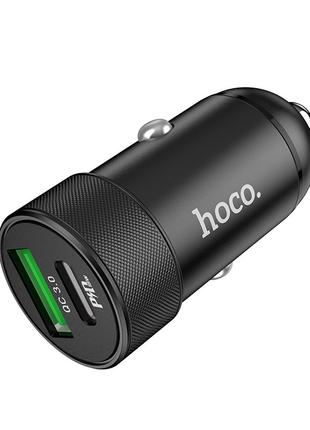 АЗУ Hoco Z32B Speed up PD20W+QC3.0 car charger Black