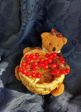 Мишка детская корзинка-шкатулка солома плетеная коробка для детей