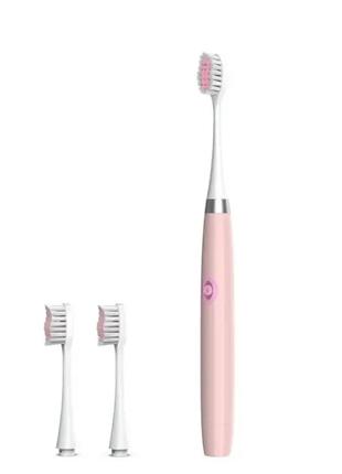 Детская зубная щетка электрическая pink 3 насадки + Аккумулятор