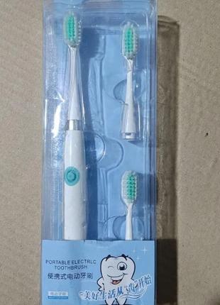 Детская зубная щетка электрическая white 3 насадки + Аккумулятор