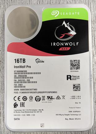 Жорсткий диск HDD Seagate IronWolf Pro 16TB 7200rpm 256MB 3.5