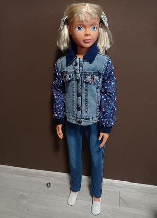 Детская голубая джинсовая утепленная куртка-кофта для девочки ...