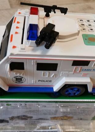 Детский музыкальный сейф копилка полицейское авто с кодом и от...