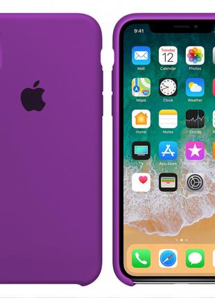 Чехол Silicone case для iPhone XR purple