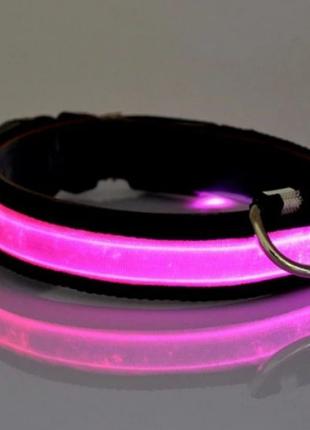 Нашийник з підсвічуванням для собак з LED стрічкою USB зарядкою