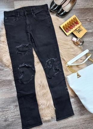 Рваные черные джинсы h&amp;m