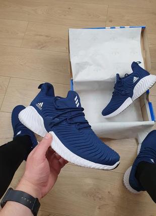 Летние кроссовки мужские синие с белым adidas alphabounce. обу...