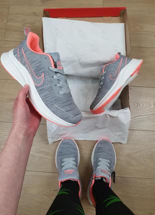 Женские кроссовки летние серые nike zoom air grey pink. обувь ...