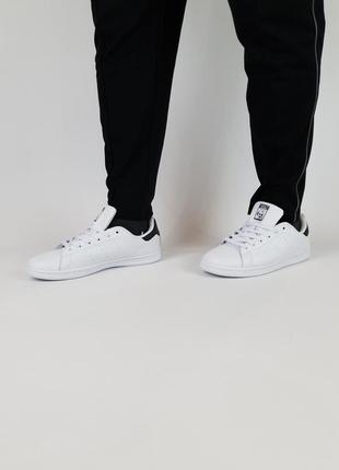 Кросівки чоловічі білі із чорним задником adidas stan smith wh...