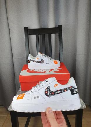 Женские кроссовки nike air force 1 low “just do it” white белы...