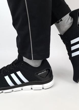 Летние кроссовки мужские черные с белым adidas climaccol black...