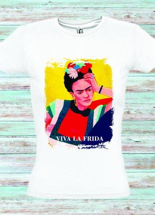 Классная футболка с принтом viva la frida