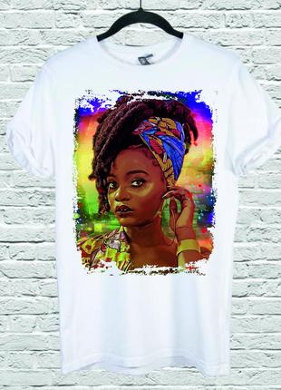Футболка youstyle african girl 0111 l white