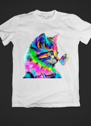 Футболка youstyle женская cat  0501 xxl white