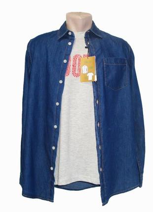 Чоловічий комплект (синя джинсова сорочка та футболка) piazza ...