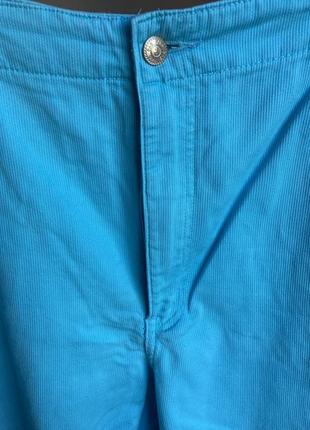 Джинсы брюки батал большой размер ярко-голубой прямые классиче...
