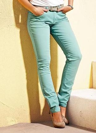 Плотные цветные джинсы чиносы мятные голубые бирюзовые стрейч ...