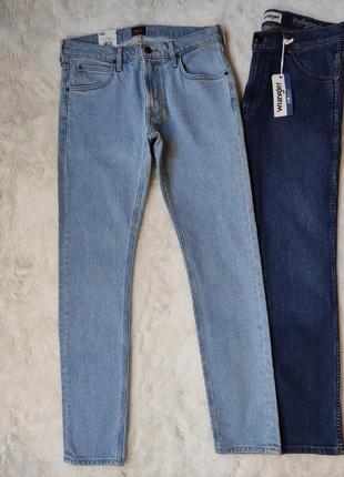 Светлые голубые плотные мужские джинсы слим узкие скинни прямы...