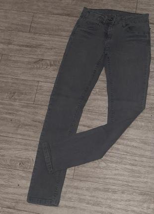 Серые джинсы зауженные denim co средняя посадка 26 размер