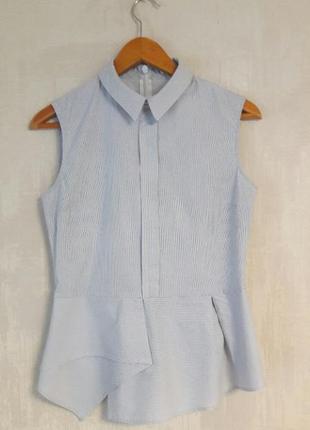 Классическая блуза без рукавов классический топ в полоску руба...