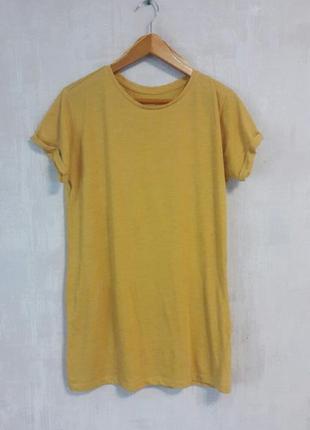 Sela!! базовая желтая длинная футболка оверсайз primark