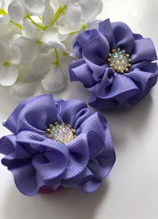 Набор резинок для волос с цветочками светло фиолетового оттенка