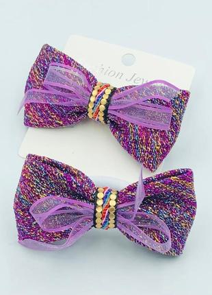 Бантики для девочки фиолетовые нарядные